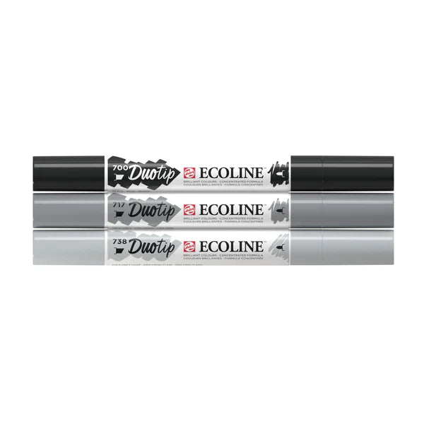 ECOLINE WATERCOLOR DUO TIP SET/3 BLACK AND GREY