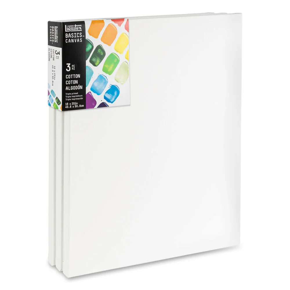 LIQUITEX BASICS CANVAS 3 PACK - 16" X 20"