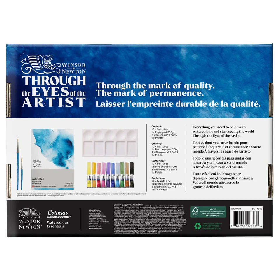 COTMAN WATERCOLORS WATERCOLOUR ESSENTIALS SET - 14PC