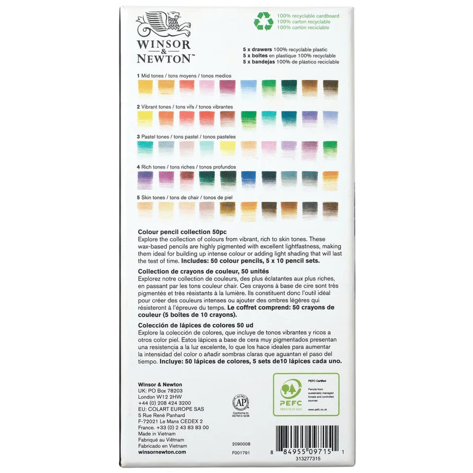 STUDIO PENCIL COLLECTION COLOUR PENCIL BOX SET - 48PC