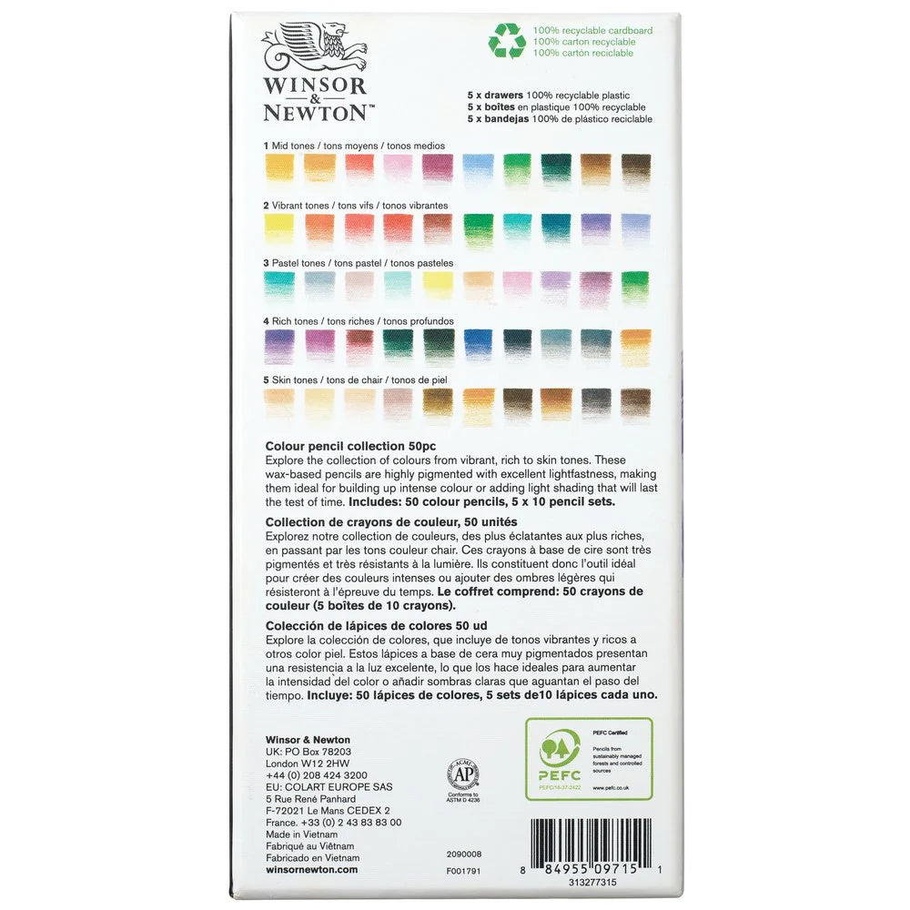 STUDIO PENCIL COLLECTION COLOUR PENCIL SETS - 50PC
