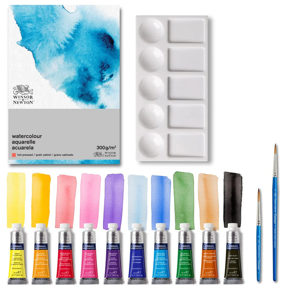 COTMAN WATERCOLORS WATERCOLOUR ESSENTIALS SET - 14PC