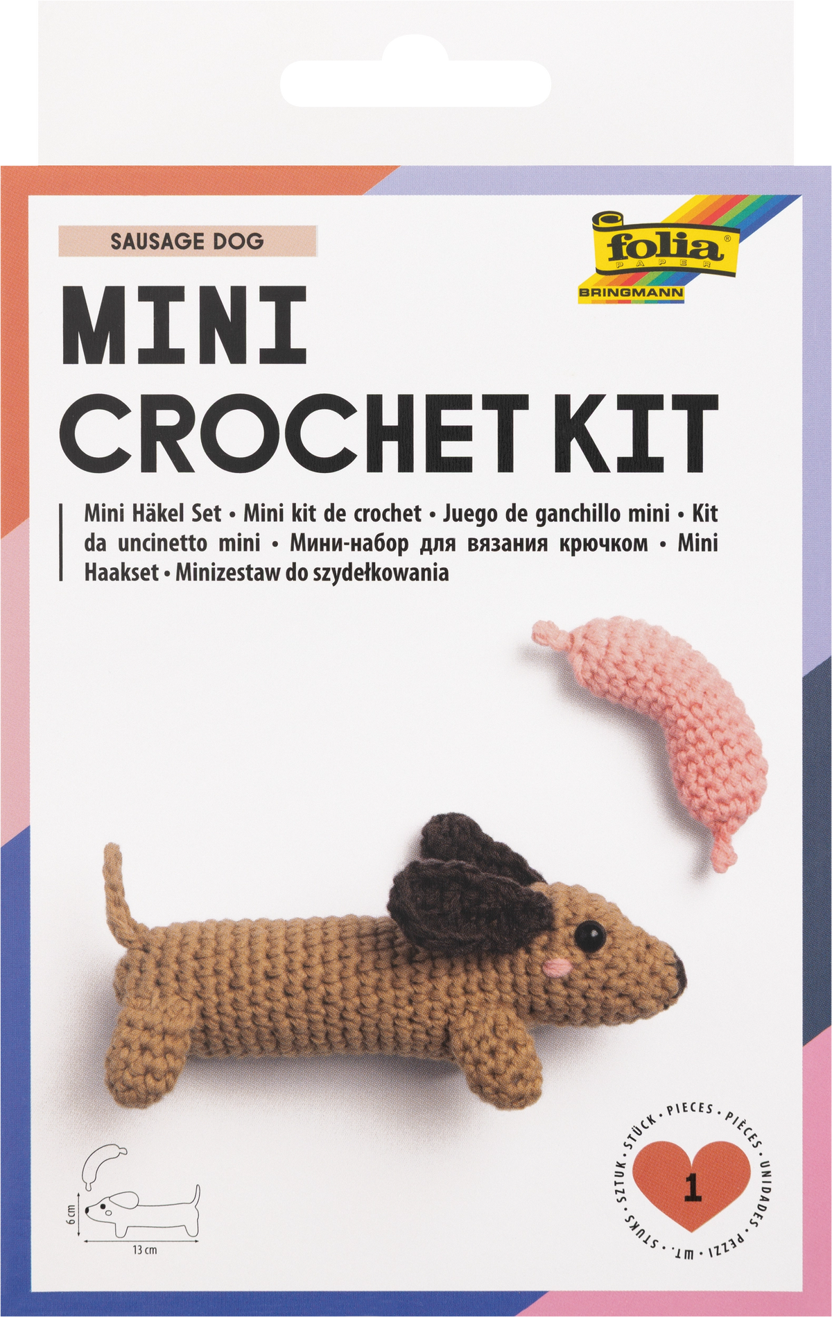 FOLIA MINI CROCHET KIT SAUSAGE DOG