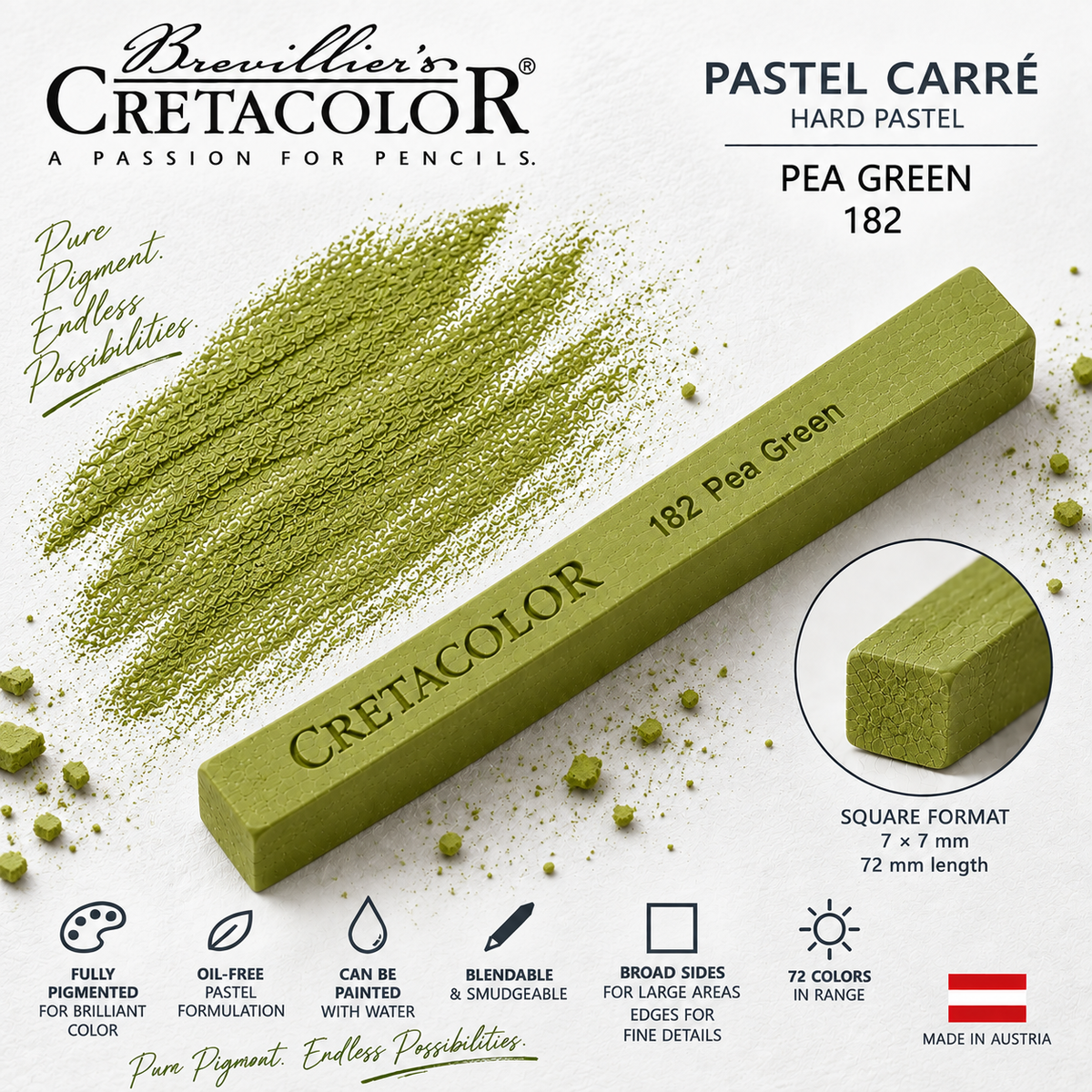 CRETACOLOR PASTEL CARRÉ PEA GREEN