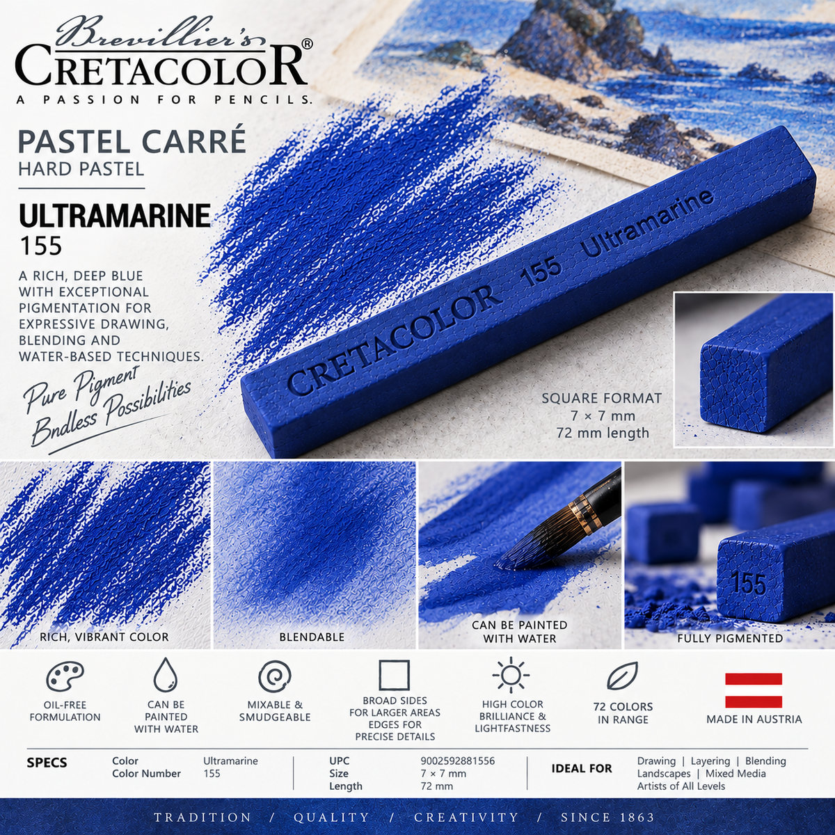 CRETACOLOR PASTEL CARRÉ ULTRAMARINE