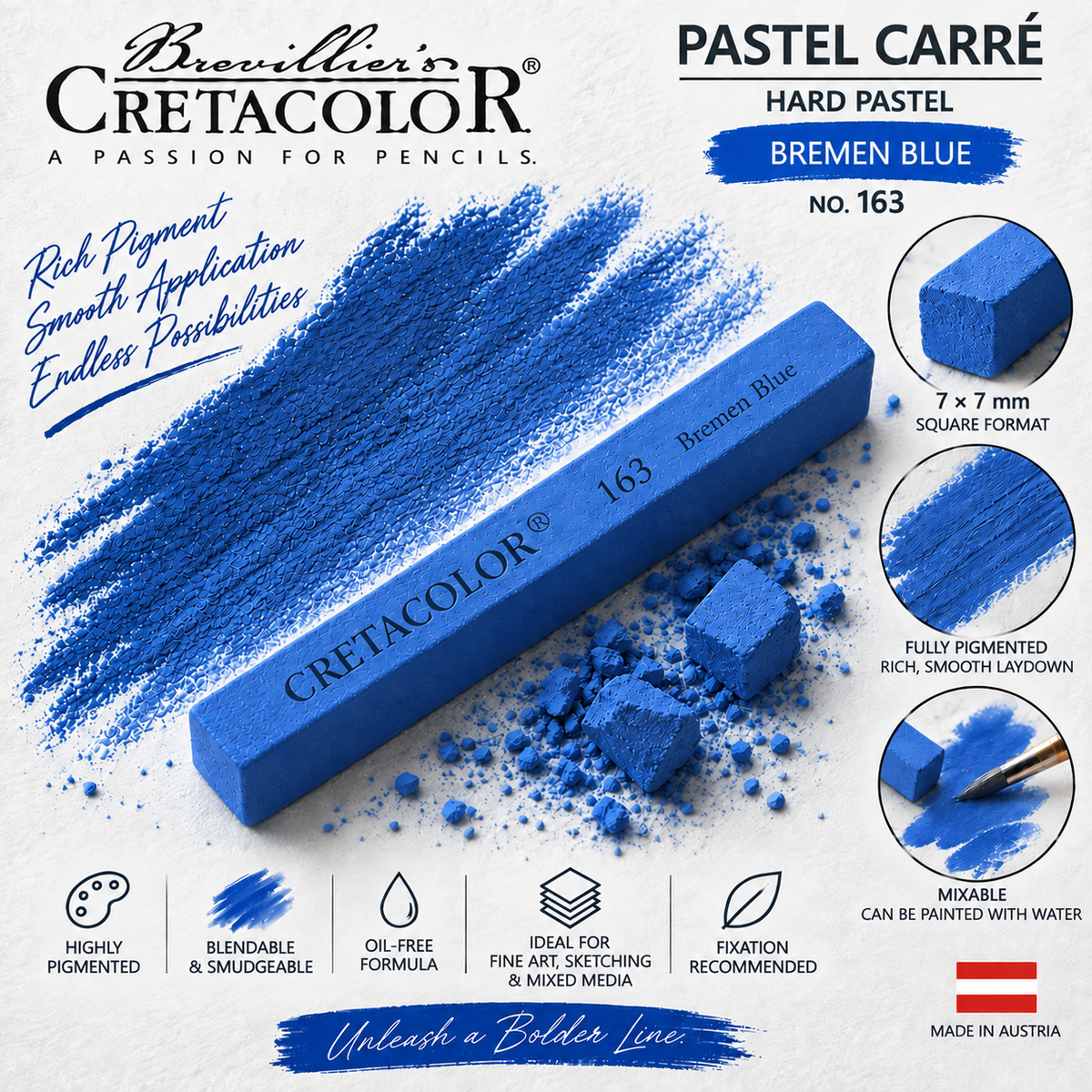 CRETACOLOR PASTEL CARRÉ BREMEN BLUE