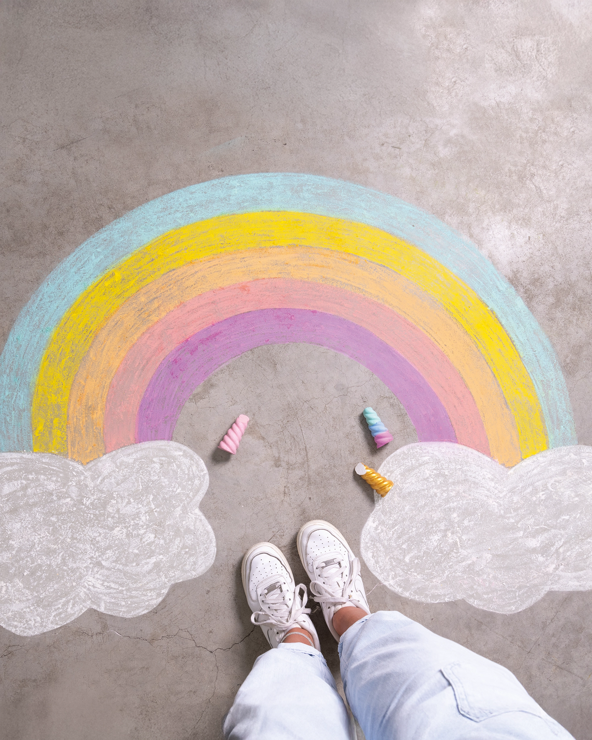 FOLIA UNICORN SIDEWALK CHALK 5 PIECE SET
