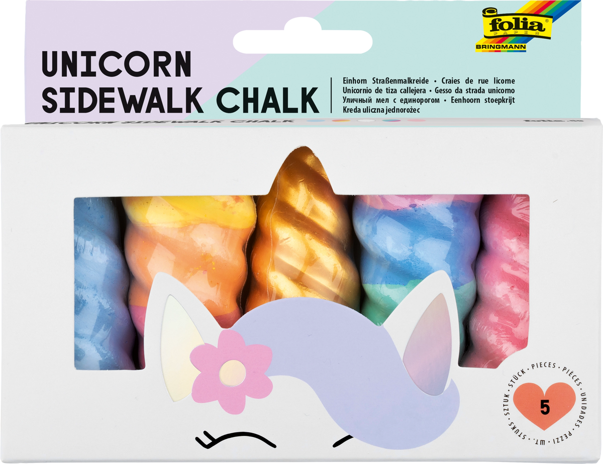 FOLIA UNICORN SIDEWALK CHALK 5 PIECE SET