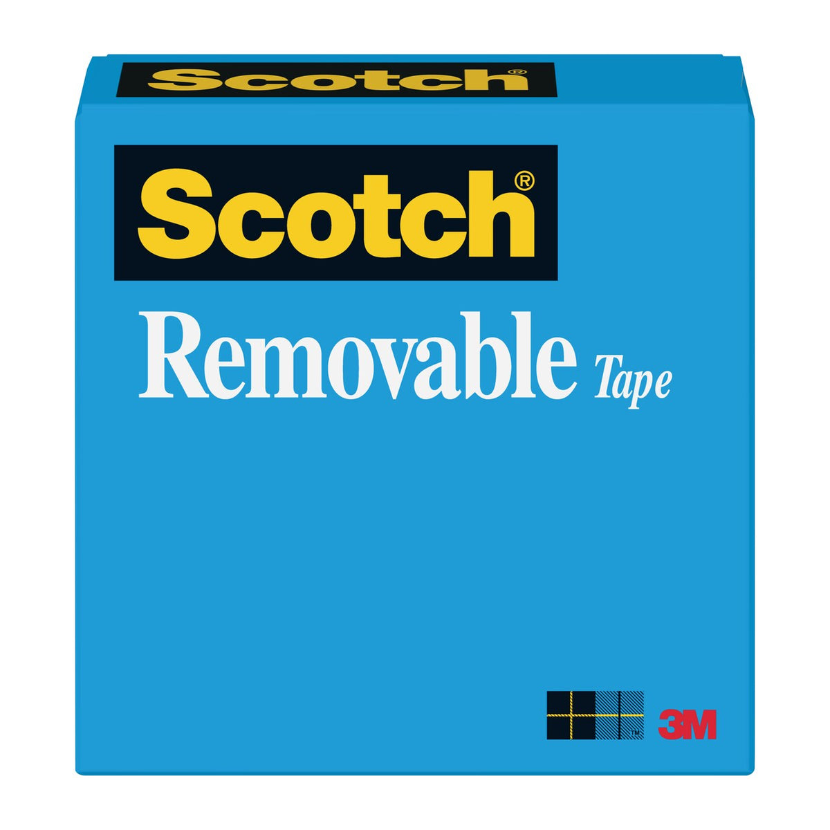 Blue box of Scotch removable tape with white background