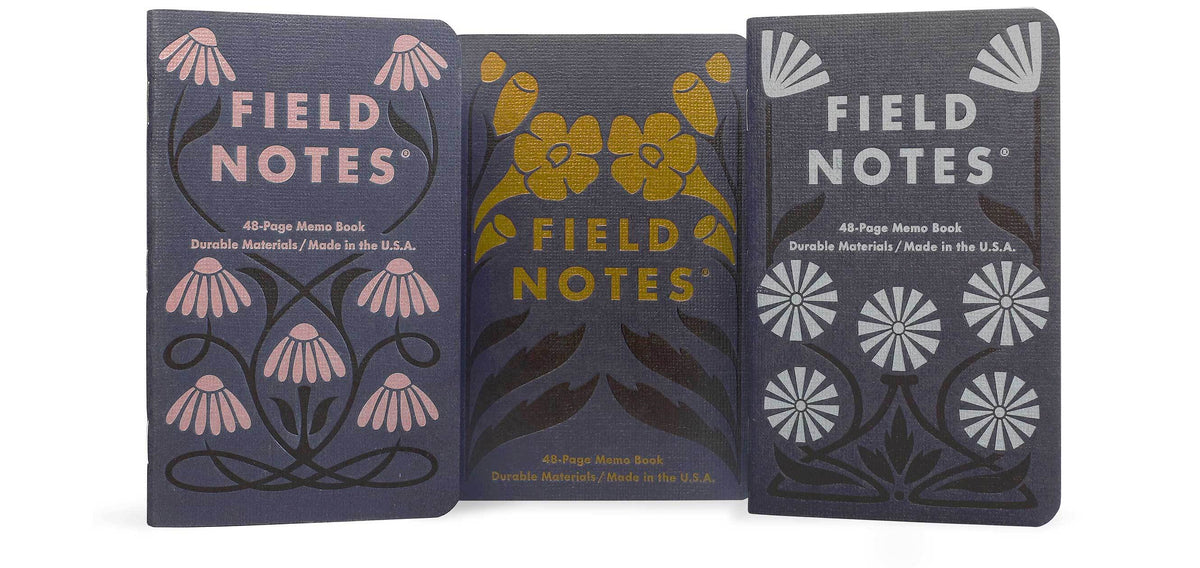 FIELD NOTES, FALL FLOWERS 3 - PACK  *LIMITED EDITION*