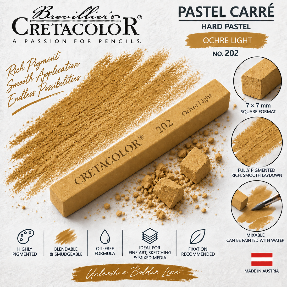 CRETACOLOR PASTEL CARRÉ OCHRE LIGHT