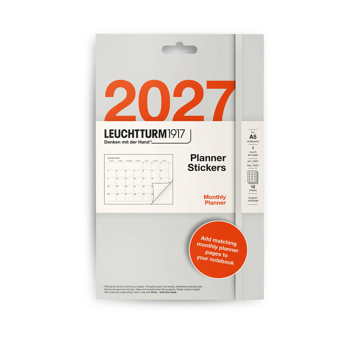 PLANNER STICKERS 2027, MONTHLY PLANNER, ENGLISH