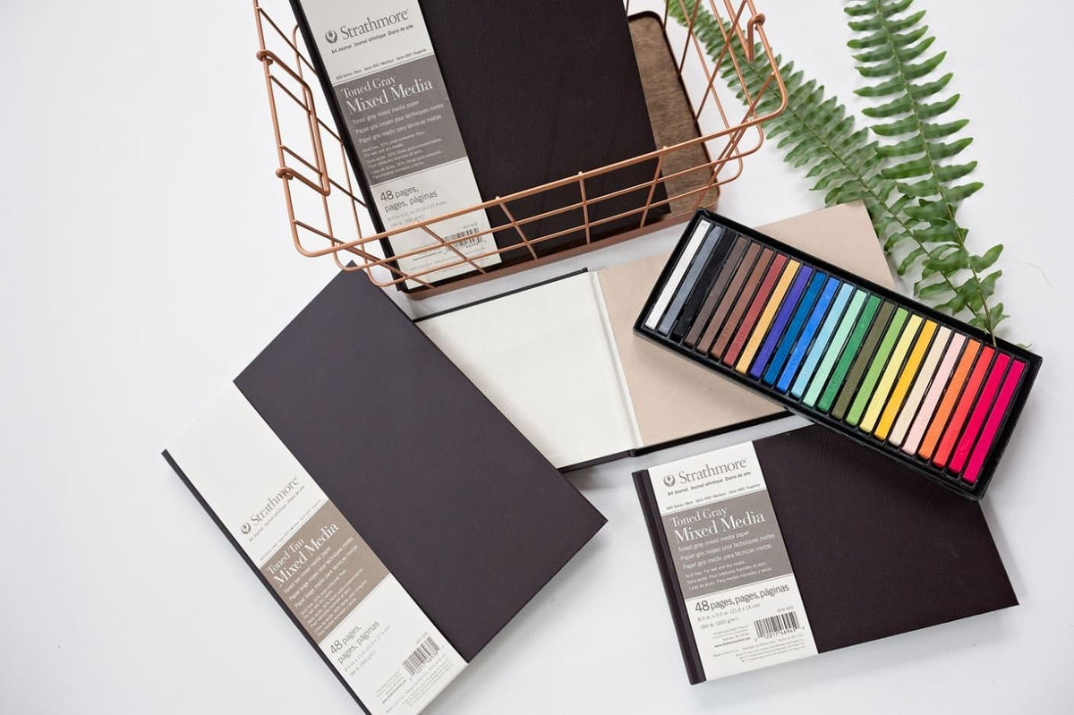 STRATHMORE 400 SERIES MIXED MEDIA HARDBOUND HARDCOVER ART BOOK - 5-1/2" X 8-1/2", 48 PAGES