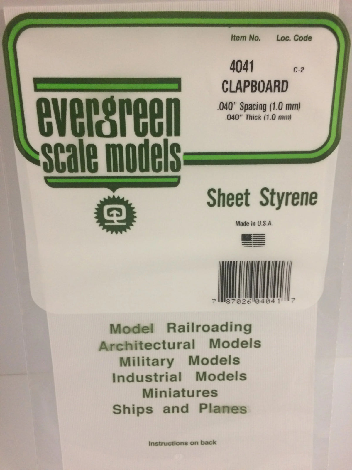 STYRENE SHEET CLAPBOARD SHEET .040