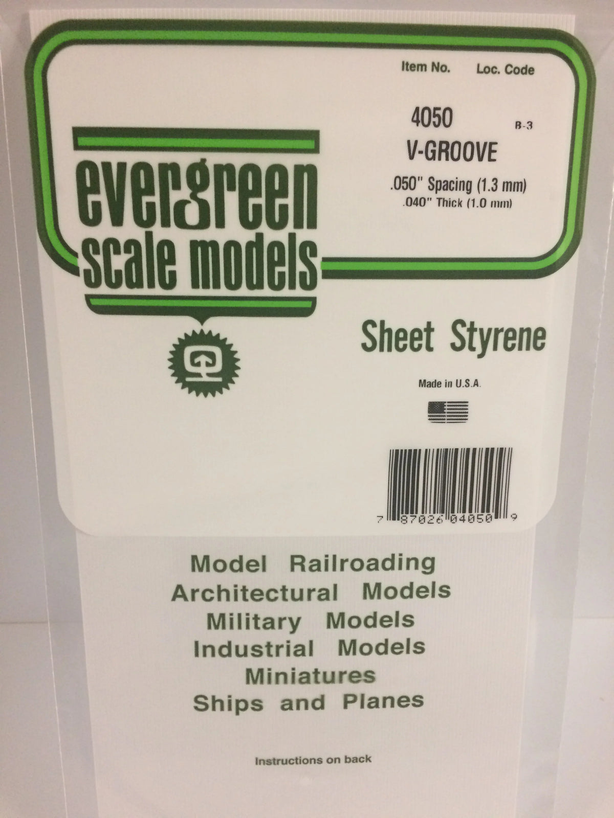 STYRENE SHEET V-GROOVE .050