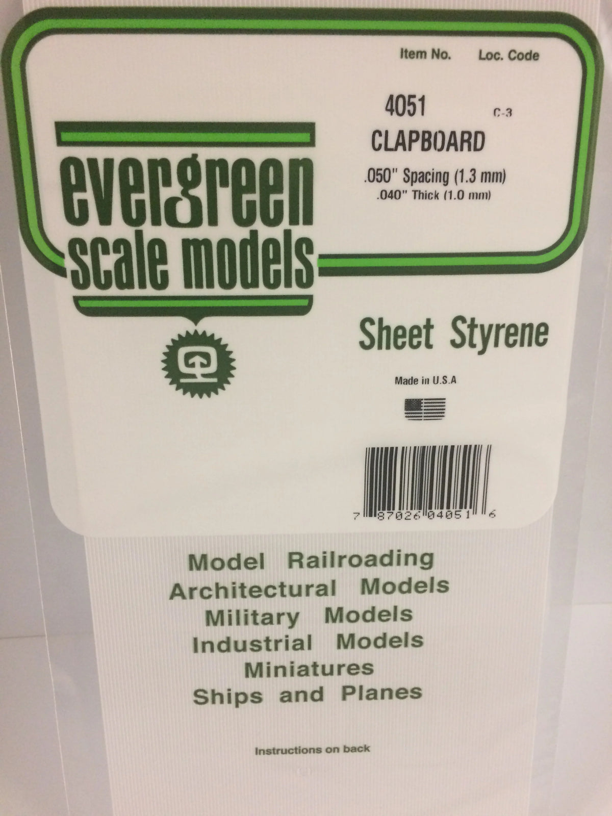 STYRENE SHEET CLAPBOARD .050