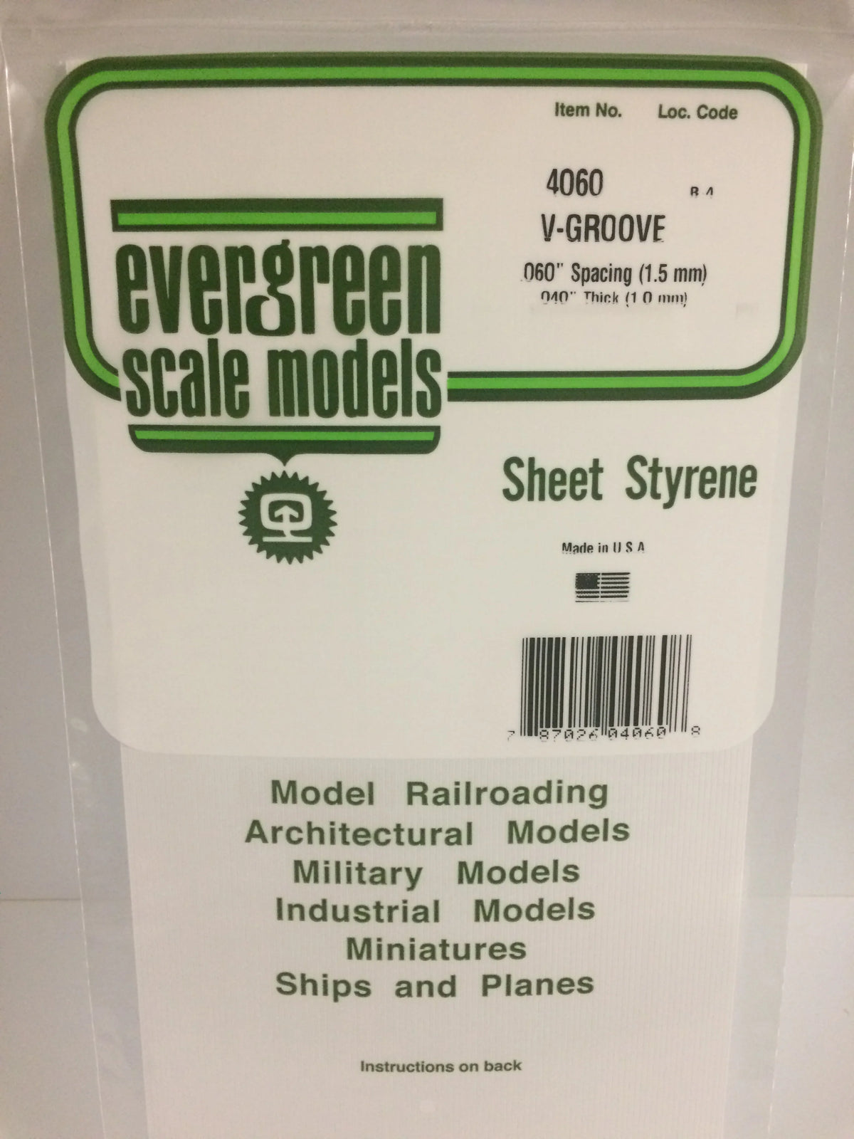 STYRENE SHEET V-GROOVE .060