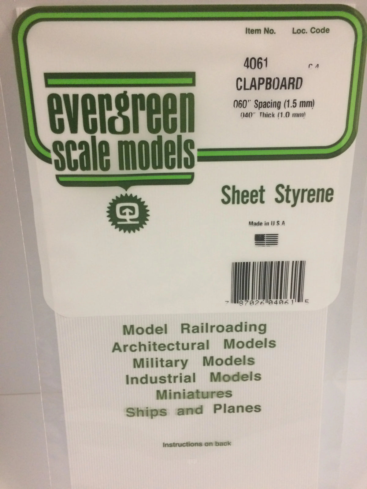 STYRENE SHEET CLAPBOARD .060
