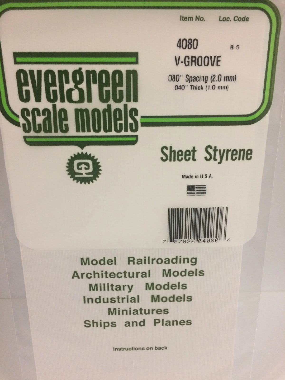 STYRENE SHEET V-GROOVE .080