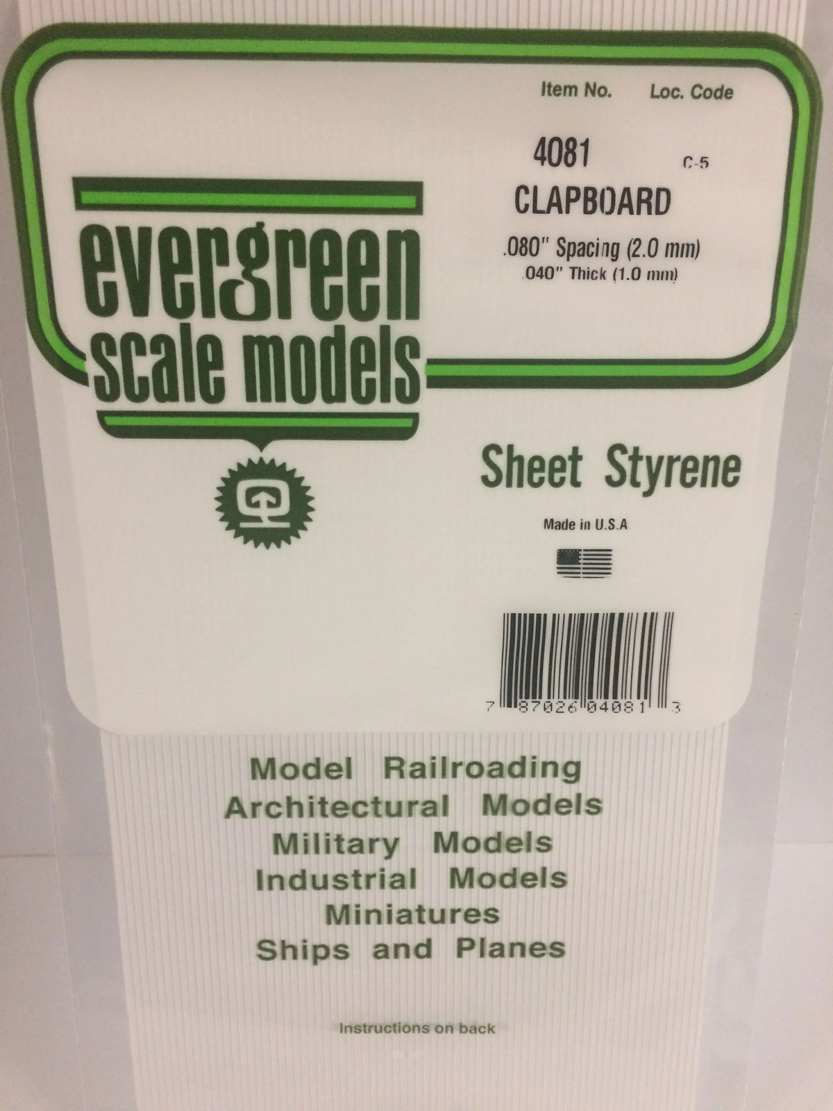STYRENE SHEET CLAPBOARD .080