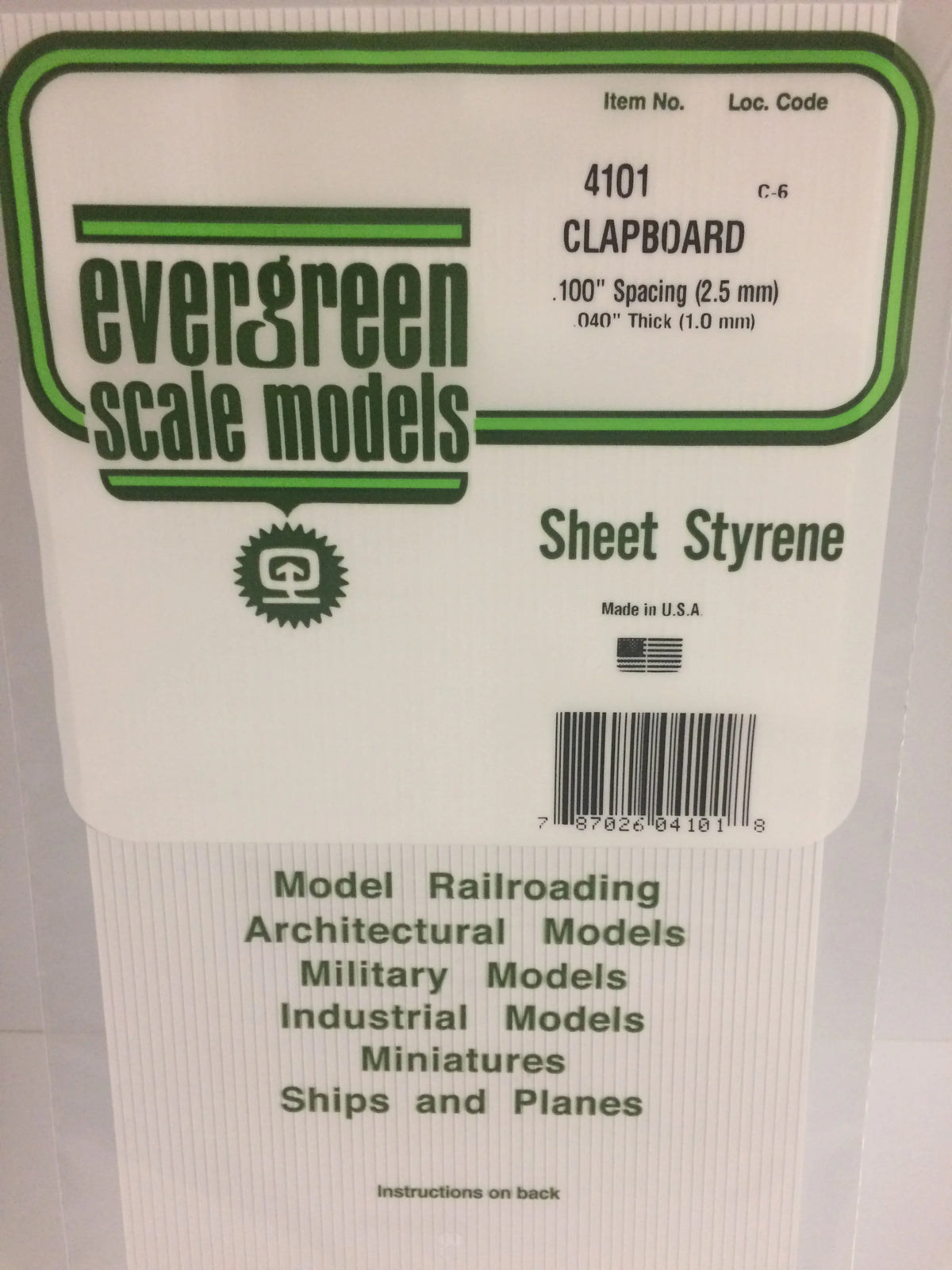 STYRENE SHEET CLAPBOARD .100