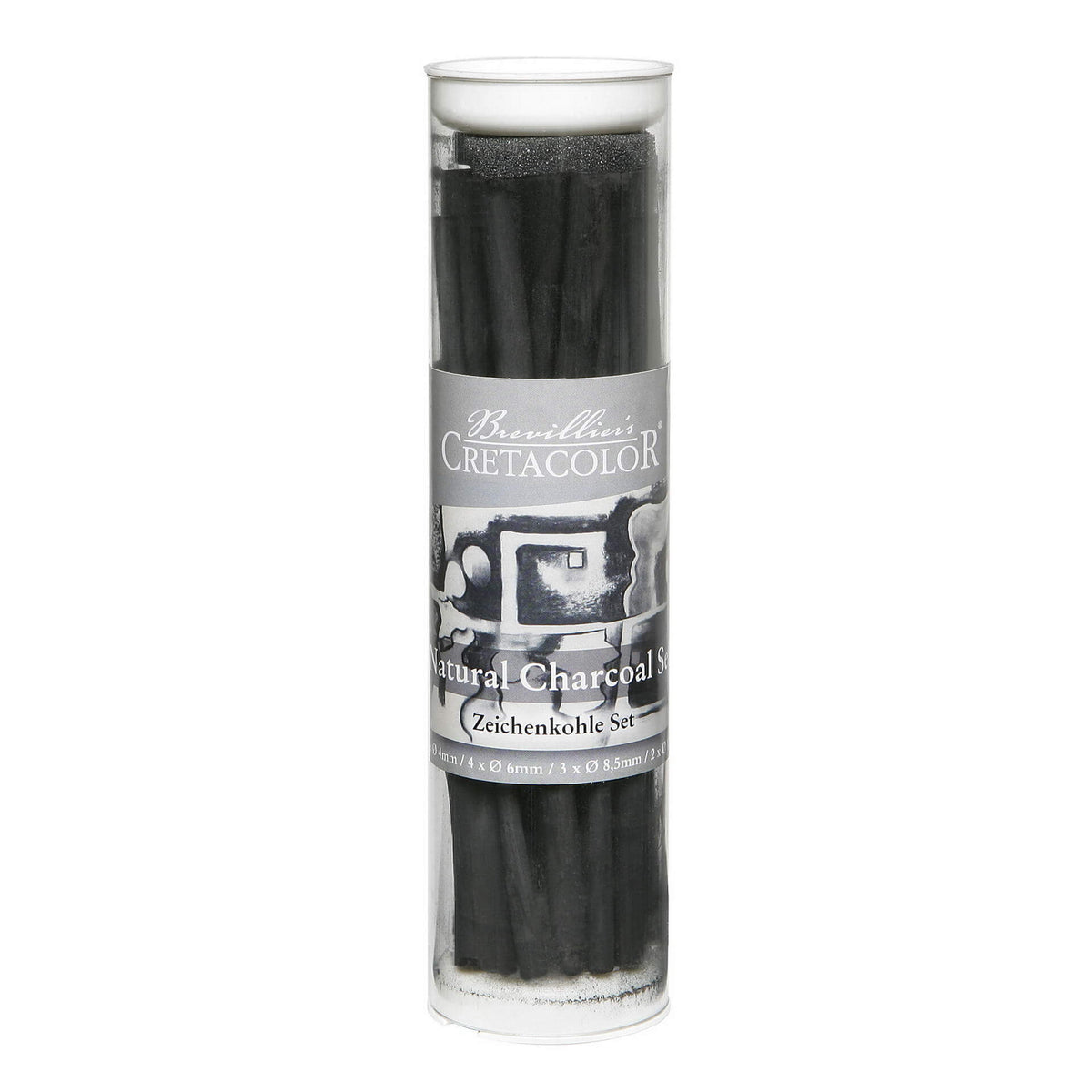 SET NATURAL CHARCOAL, 13 PCS. ASSORTED DIAMETERS
