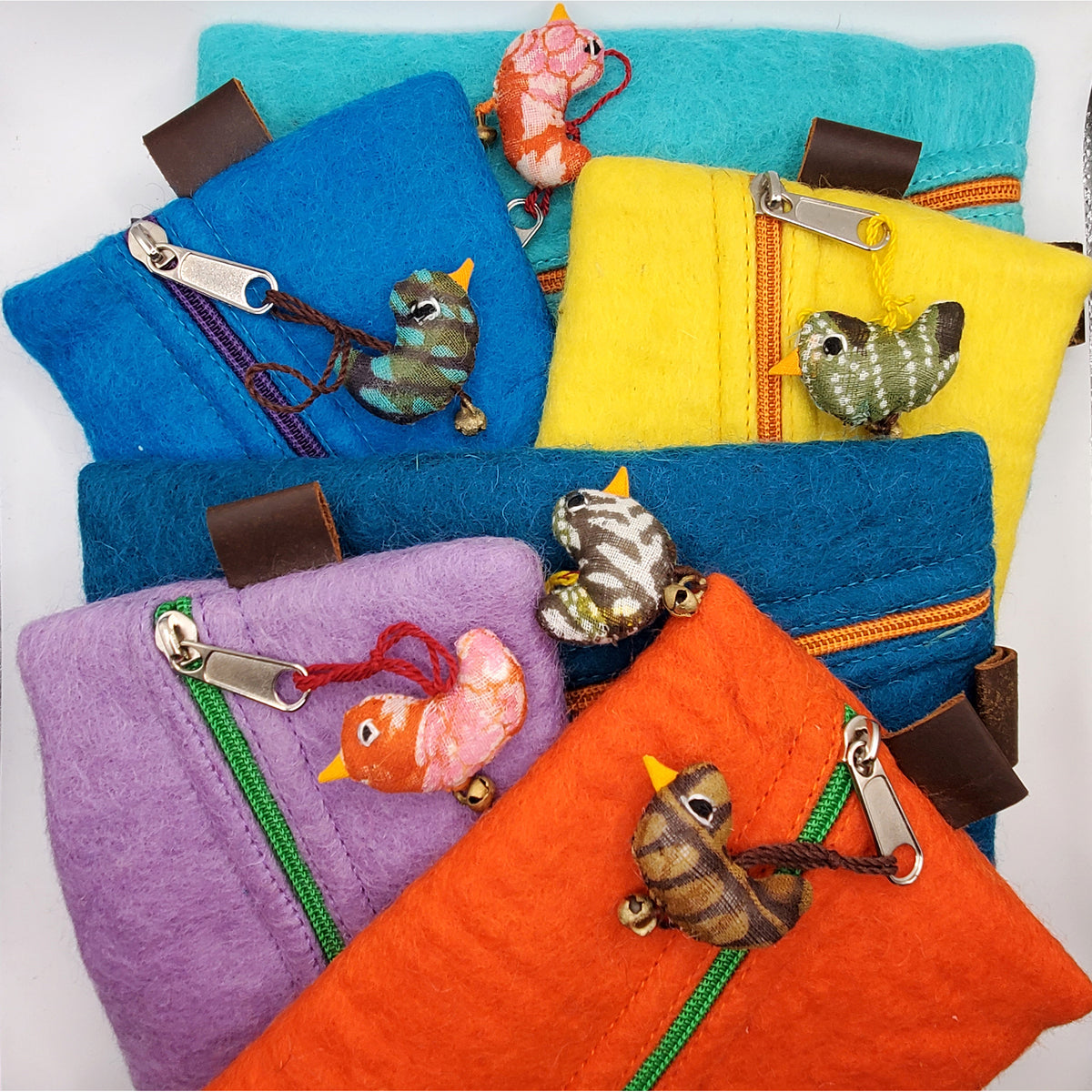 NAPALI FELTED DIAGONAL ZIPPER POUCH 4.5&quot;x8.5&quot;