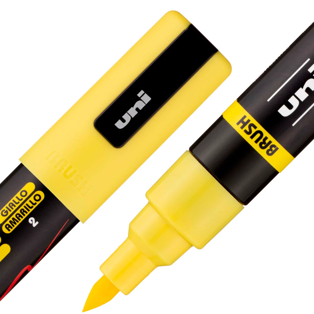 POSCA PAINT MARKER PC-5BR BRUSH YELLOW