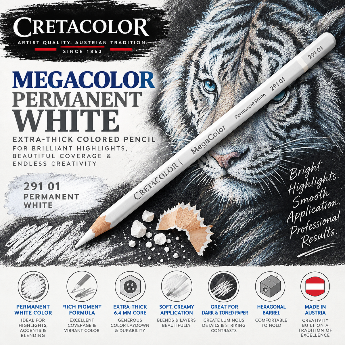 CRETACOLOR MEGACOLOR PERMANENT WHITE