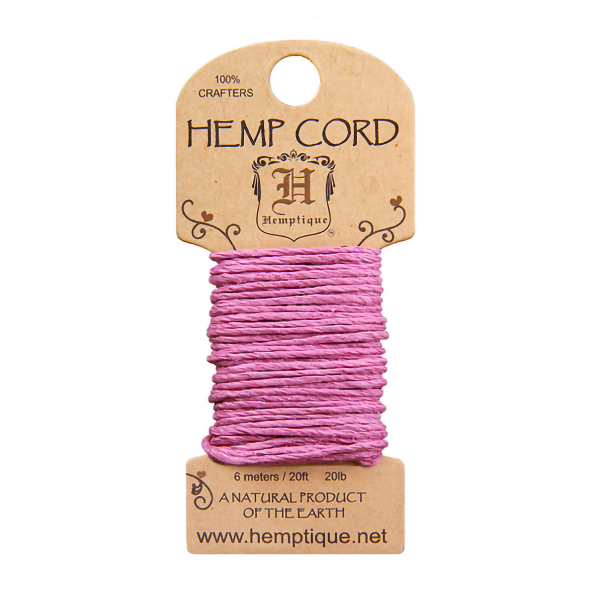 HEMP CORD 20FT LIGHT PINK