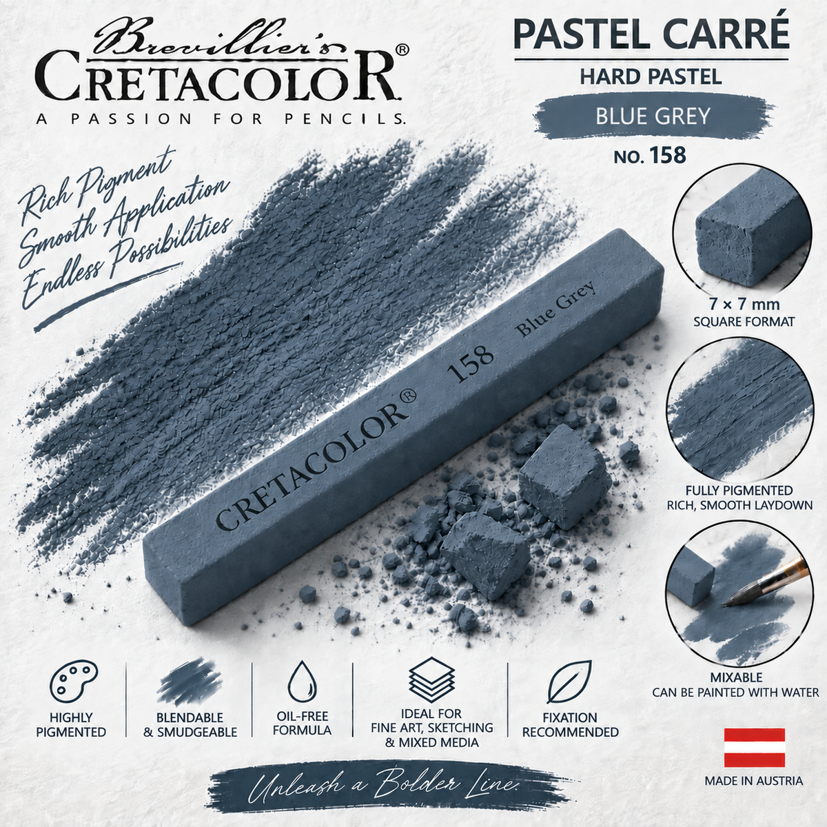 CRETACOLOR PASTEL CARRÉ BLUE GREY