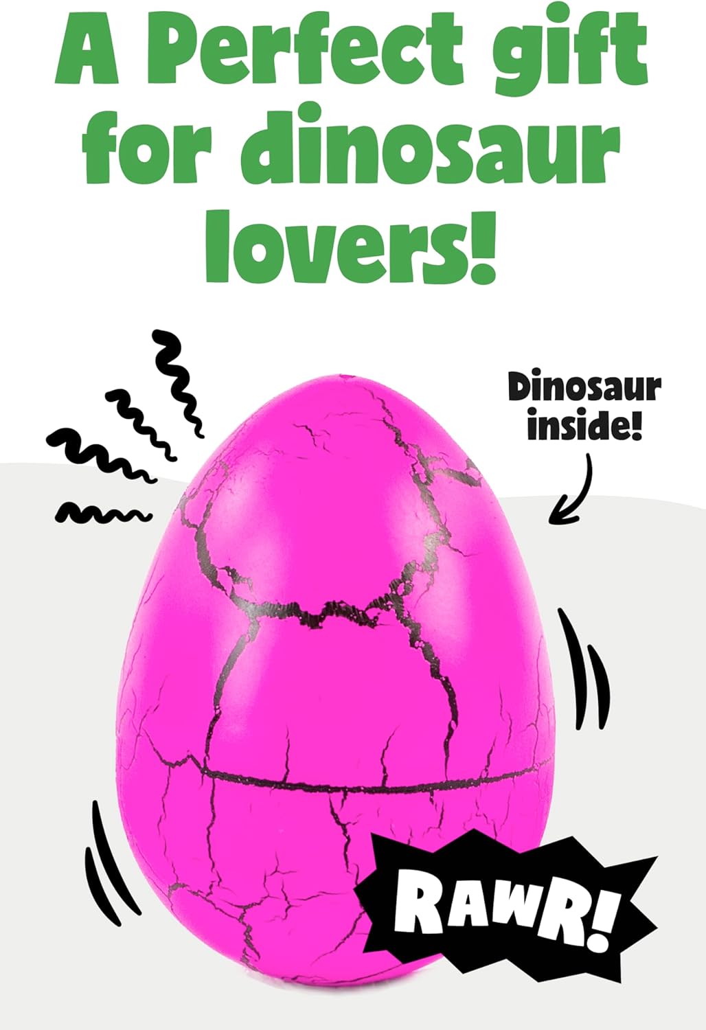 DINOSAUR HATCHING EGGS (LARGE) - STEGOSAURUS, TRICERATOPS, T-REX