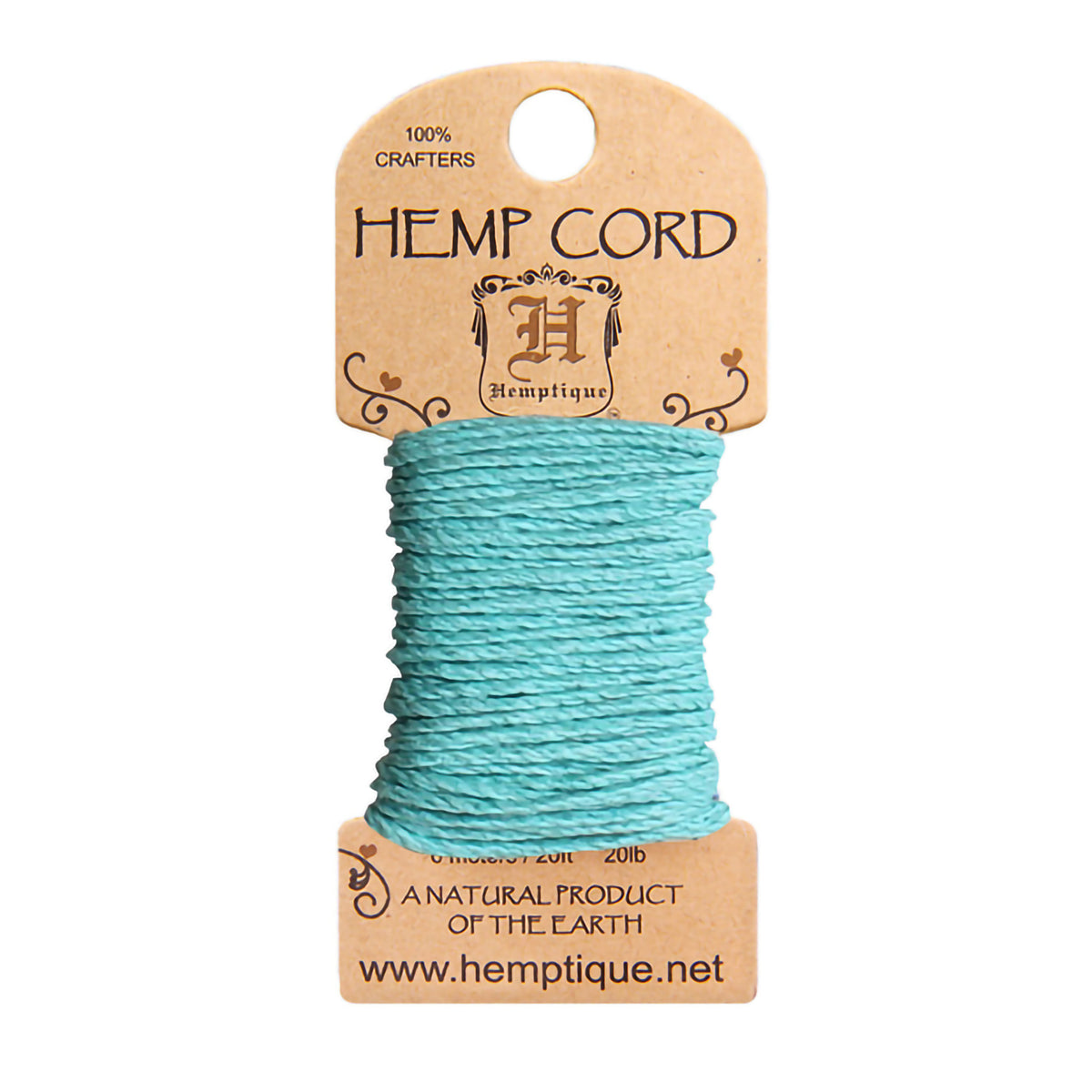 HEMP CORD 20FT TEAL