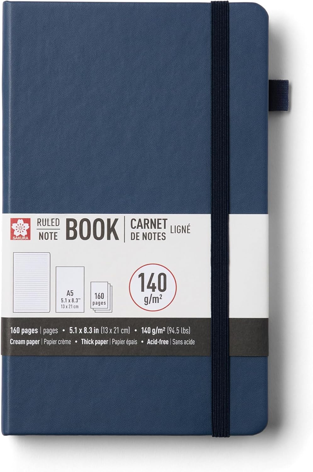 SAKURA NOTEBOOK RULED A5 -  DEEP INDIGO