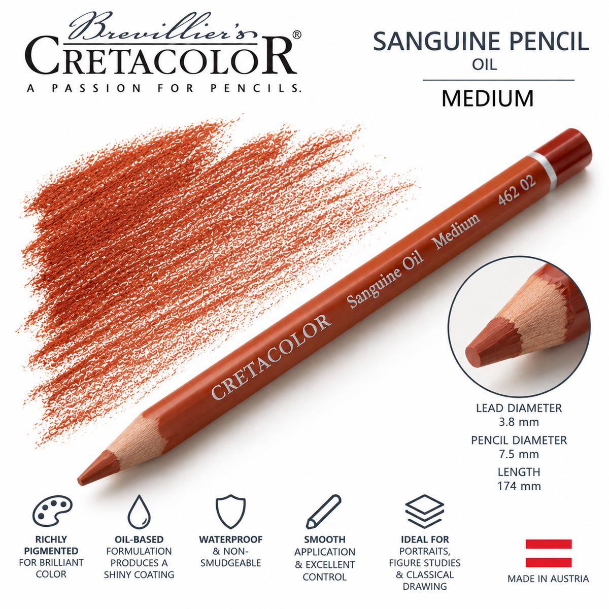 CRETACOLOR SANGUINE PENCIL OIL MEDIUM