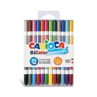 BICOLOR FELT TIP MARKER SET/12