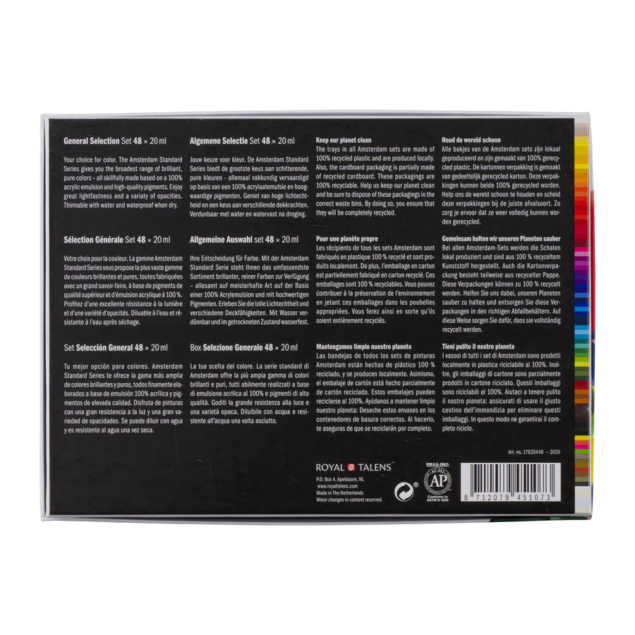 AMSTERDAM STANDARD ACRYLIC 48X20ML GENERAL SET