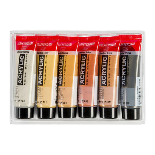 AMSTERDAM STANDARD ACRYLIC 6X20ML METALLICS SET