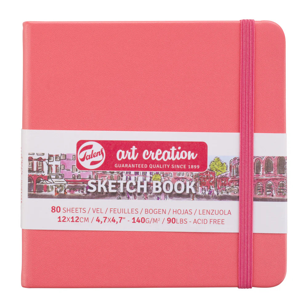 ART CREATION SKETCHBOOK CORAL-RED 12CM x 12CM