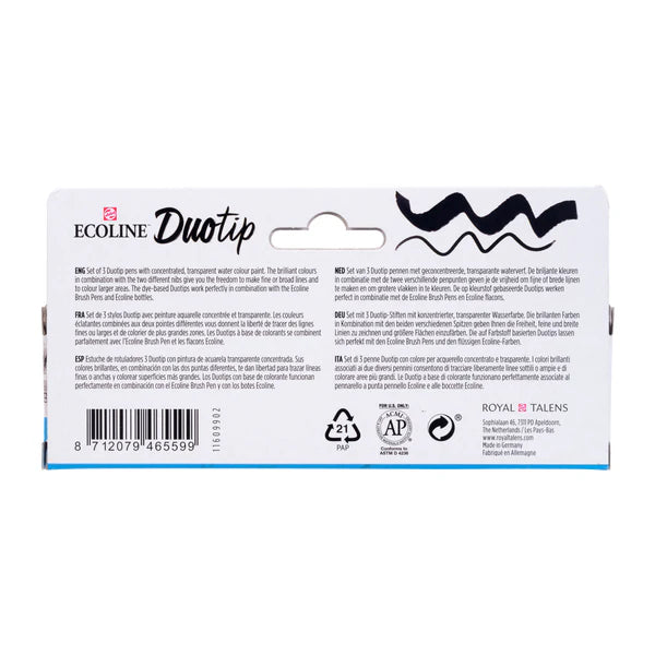 ECOLINE WATERCOLOR DUO TIP SET/3 BLACK AND GREY