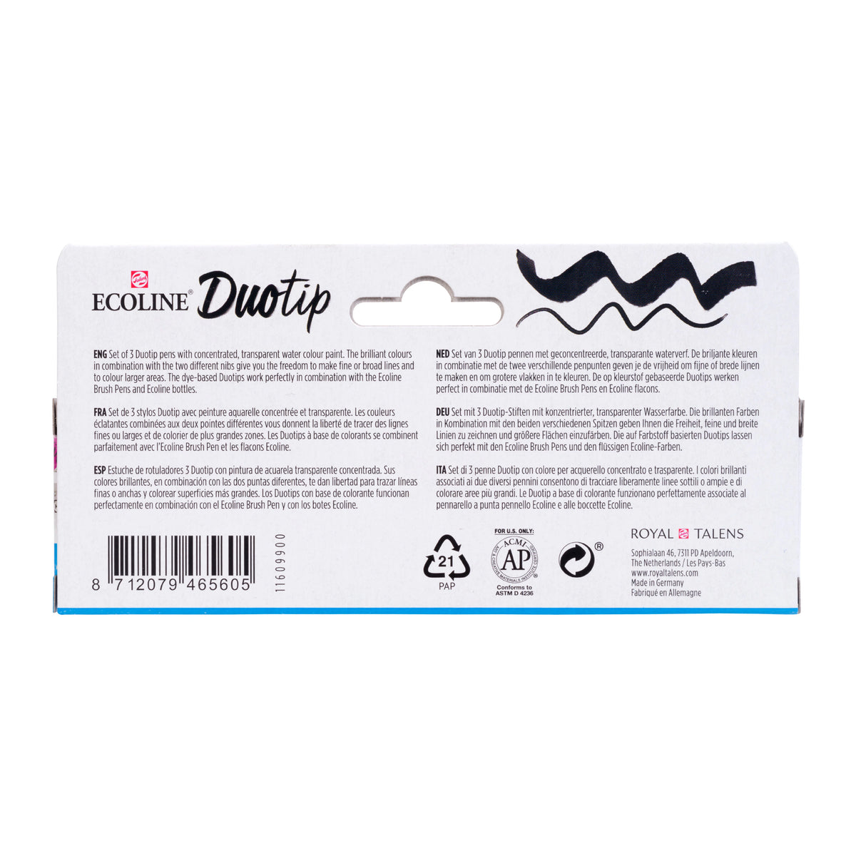 ECOLINE WATERCOLOR DUO TIP SET/3 PRIMARY