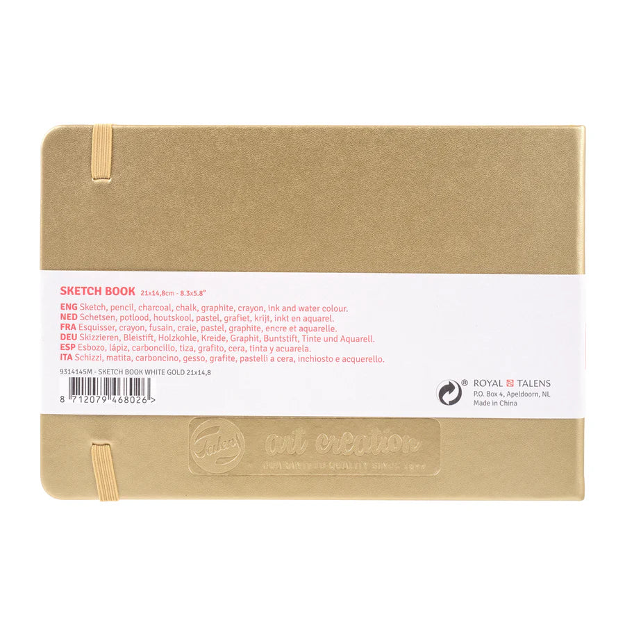TALENS ART CREATION SKETCHBOOK 140G# WHITE GOLD COVER 21CM x 14.8CM (A5)