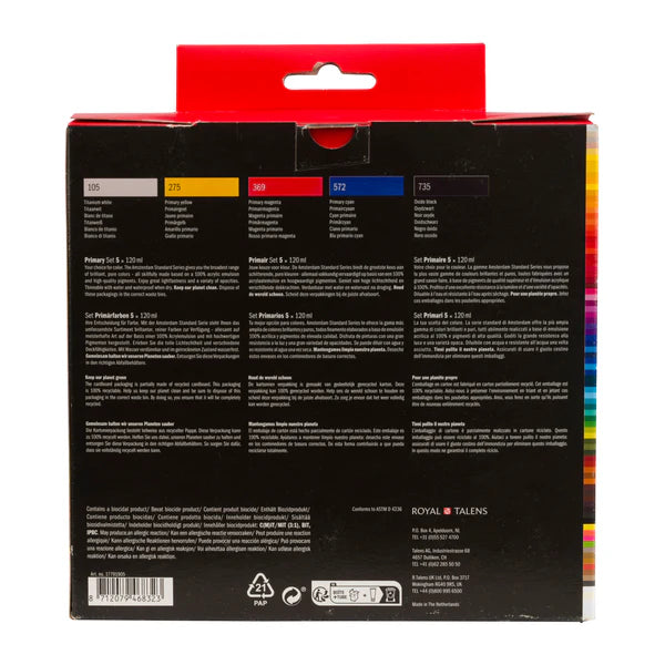 AMSTERDAM STANDARD  ACRYLIC PRIMARY SET | 5X120 ML