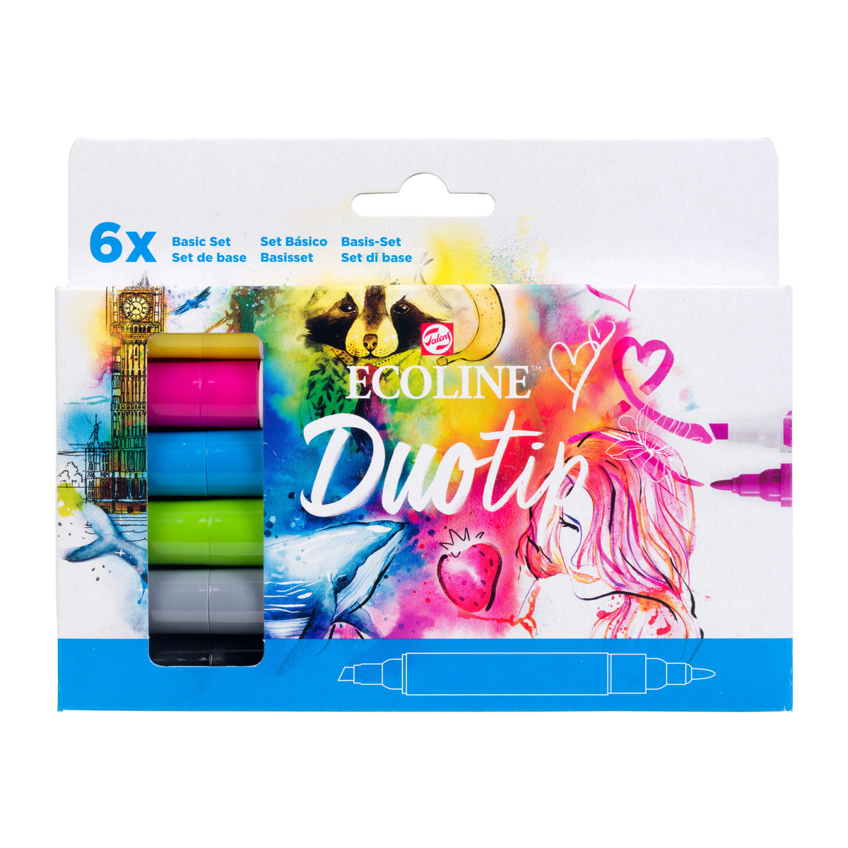 ECOLINE WATERCOLOR DUO TIP SET/6 BASIC