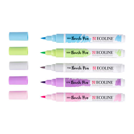 ECOLINE WATERCOLOR BRUSHPEN SET/5 PASTEL
