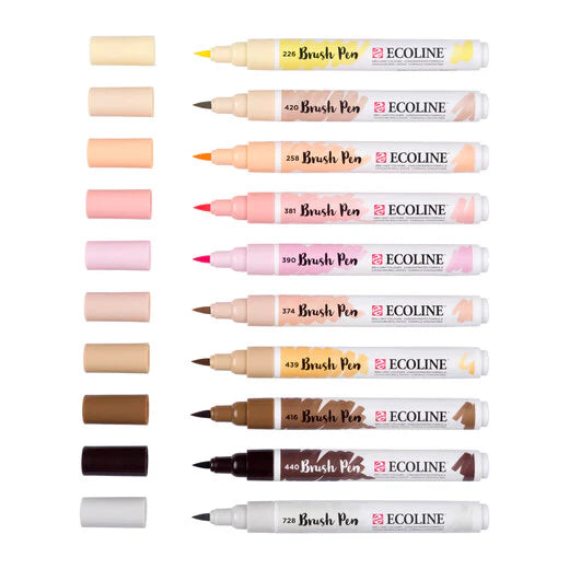 ECOLINE WATERCOLOUR BRUSHPEN SET/10 PORTRAIT COLORS