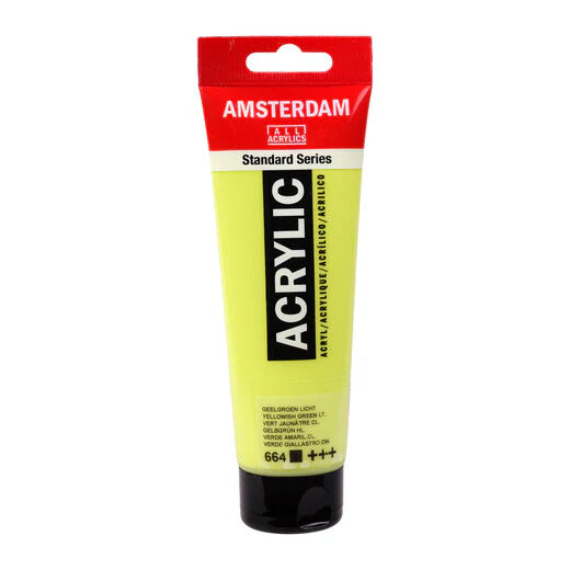 AMSTERDAM STANDARD ACRYLIC 120ML YELLOWISH GREEN LIGHT 664
