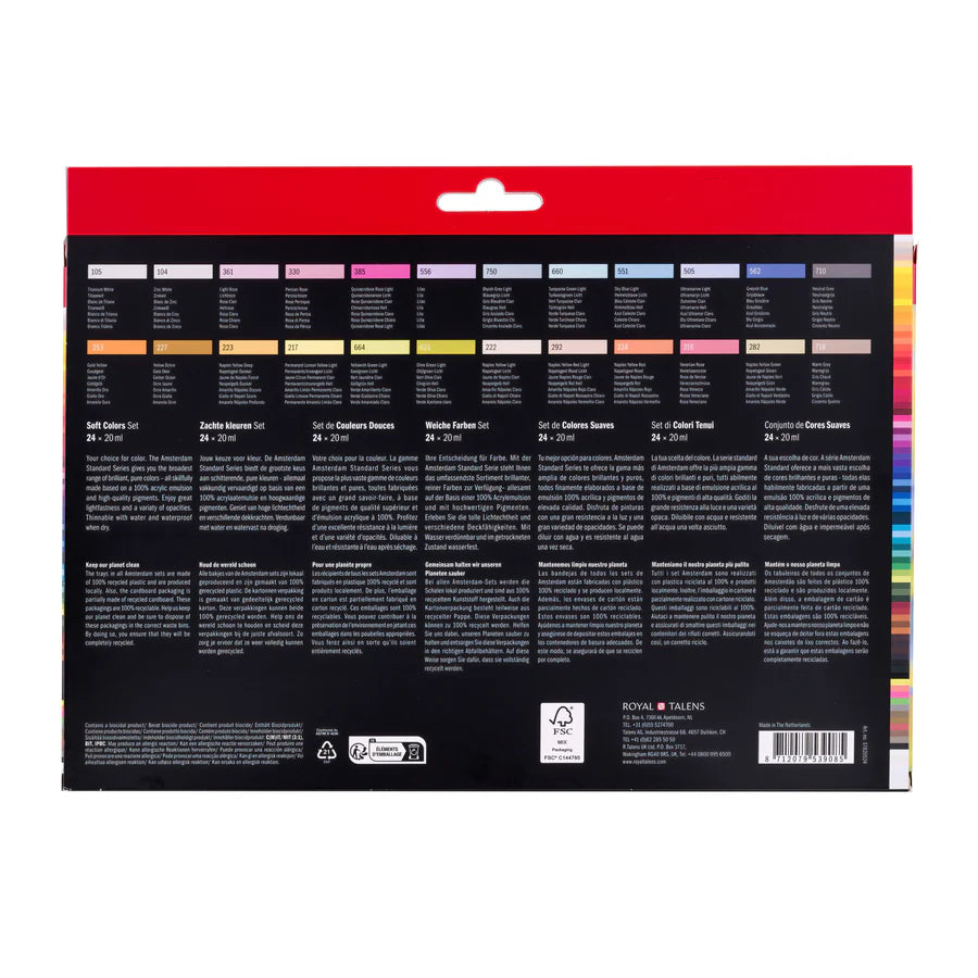 AMSTERDAM STANDARD ACRYLIC 24X20ML PASTEL SET