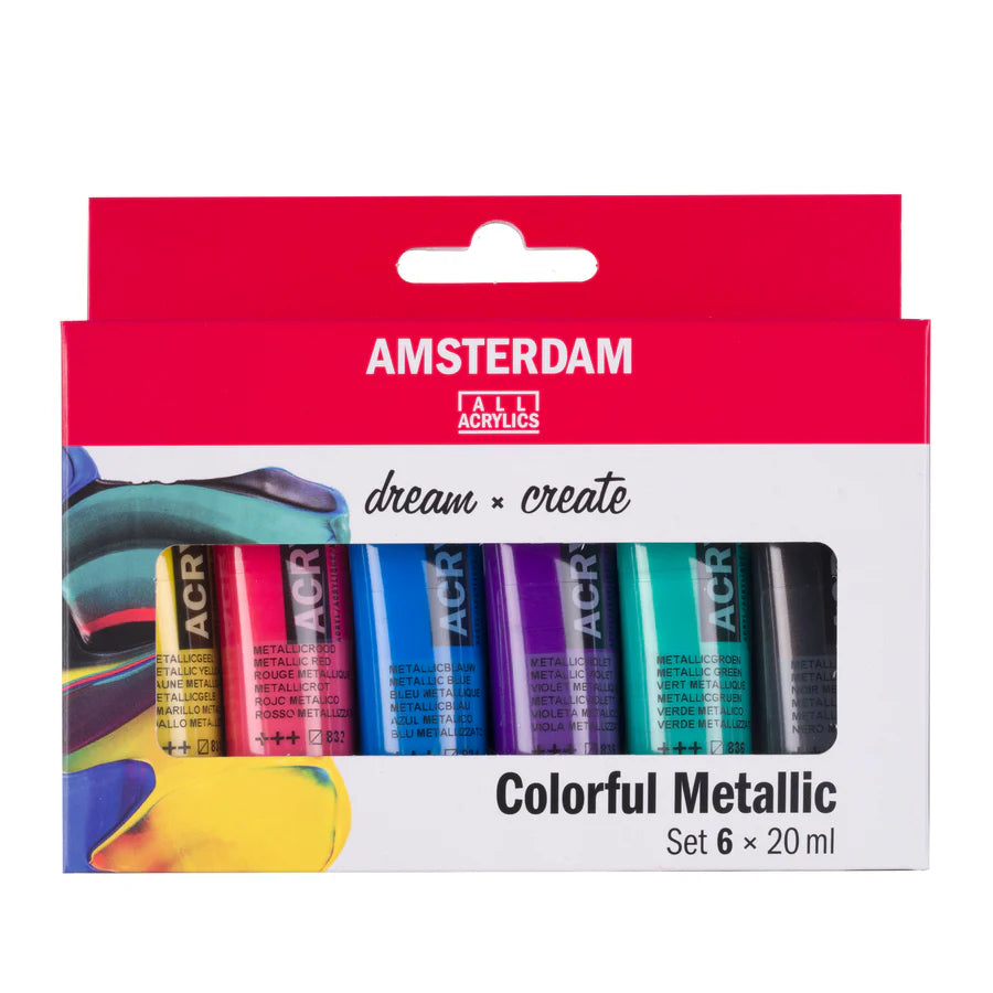AMSTERDAM STANDARD ACRYLIC 6X20ML COLORFUL METALLICS SET