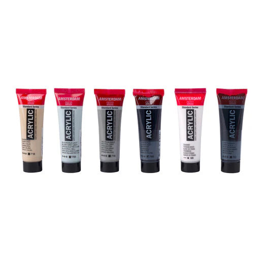 AMSTERDAM STANDARD ACRYLIC 6X20ML GREY MIXING SET